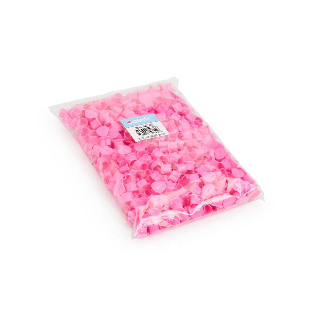 Pink Heart Ink Caps Bag of 500