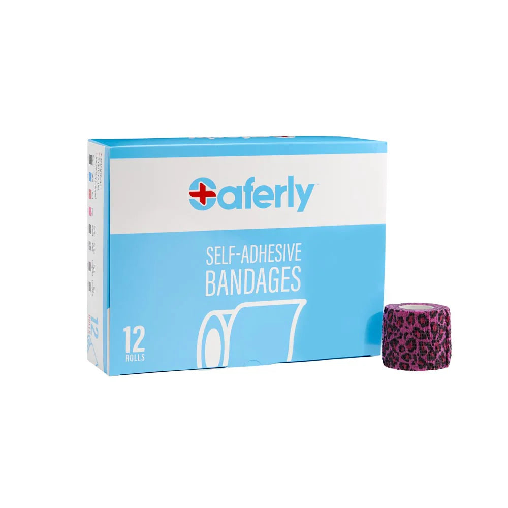 Saferly Sensi Wrap Box of 12 Pink Leopard Print